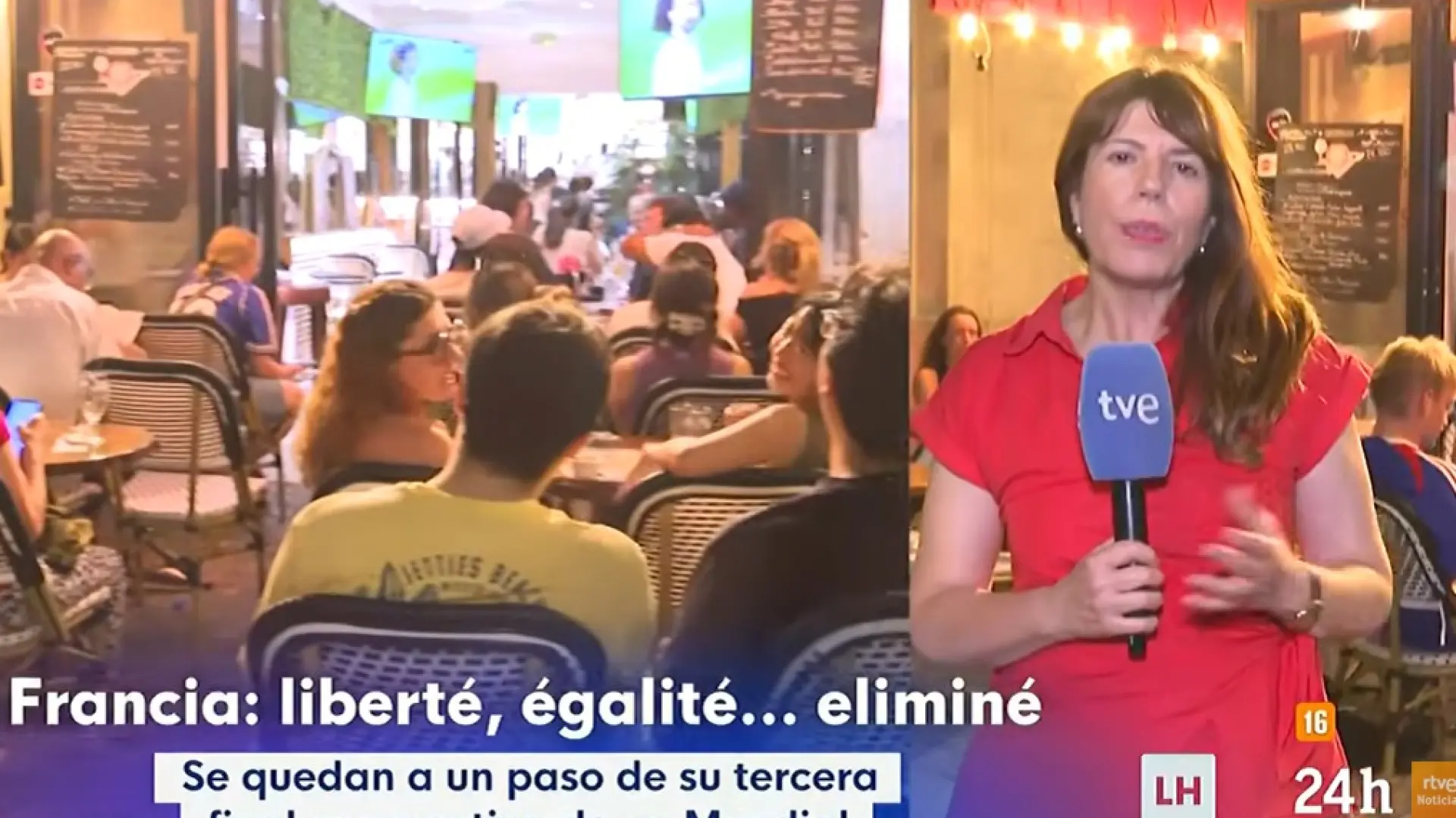 El rótulo con el que TVE ironiza sobre la derrota de Francia ante España: «Liberté, egalité… eliminé» El rótulo con el que TVE ironiza sobre la derrota de Francia ante España: «Liberté, egalité… eliminé»