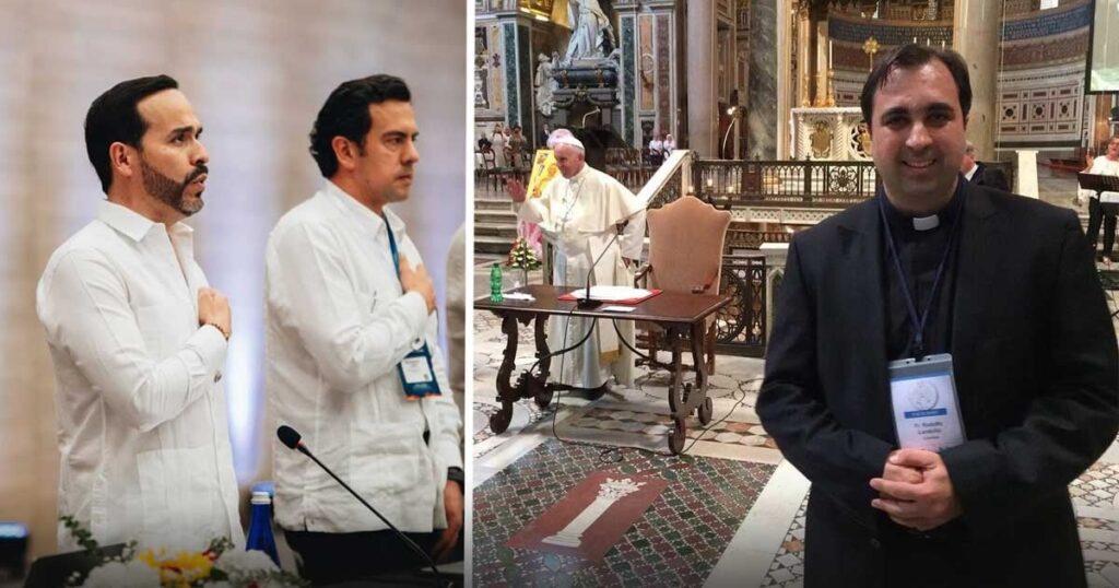 Él es el padre Londoño, primo de Abelardo De la Espriella que se convirtió en el nuevo capellán de la Presidencia