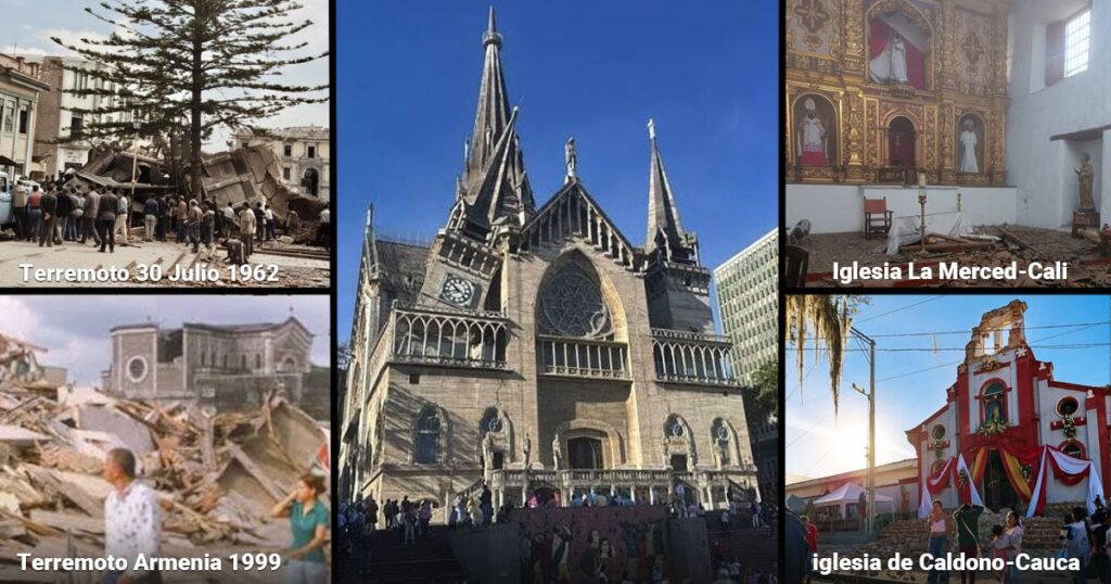 La Catedral de Manizales, La Merced de Cali y otros 6 históricos templos que el terremoto golpeó
