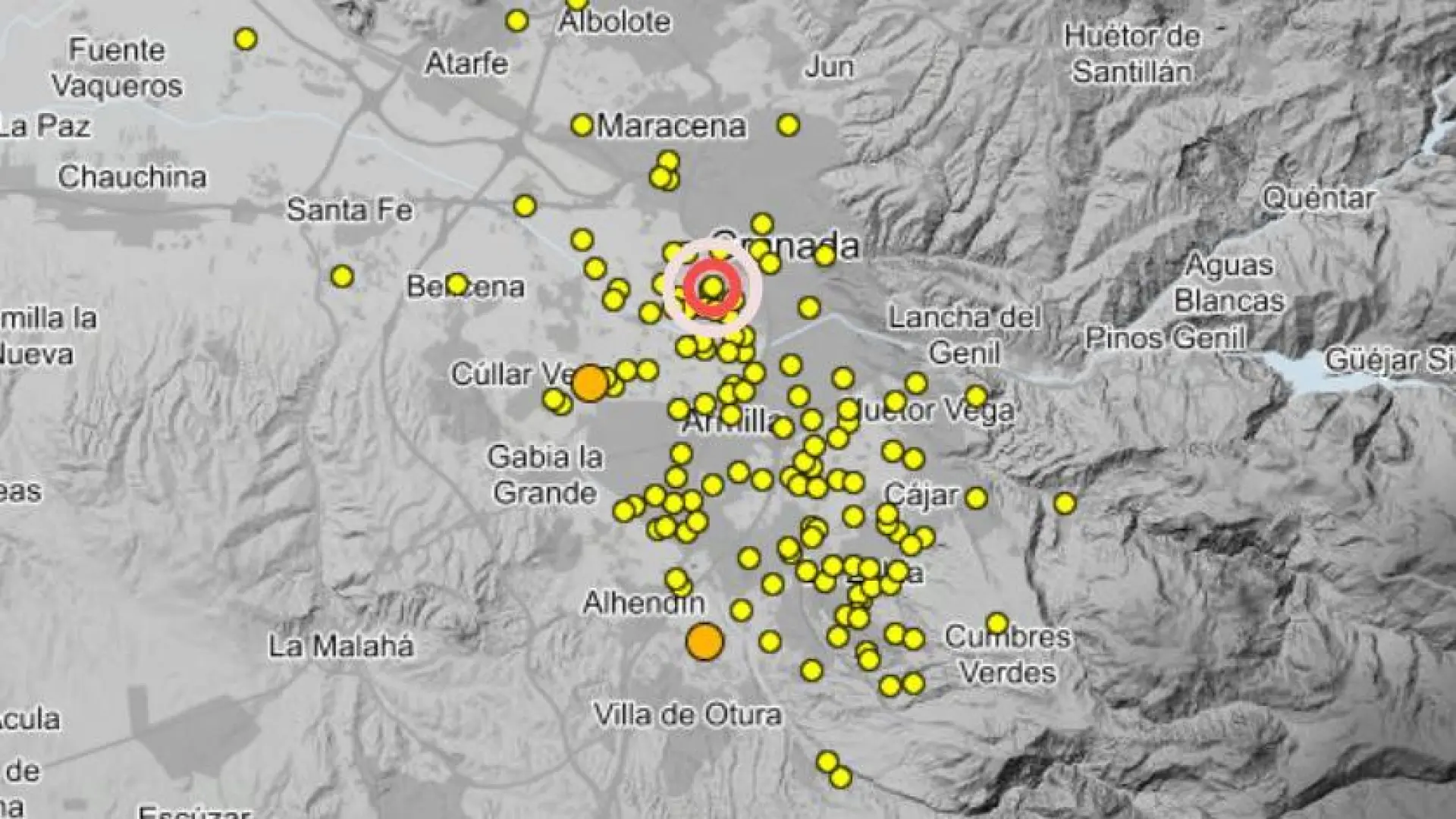 Granada registra más de 20 terremotos en un día, tres de ellos percibidos por la población, tras 24 horas sin que se sintieran temblores