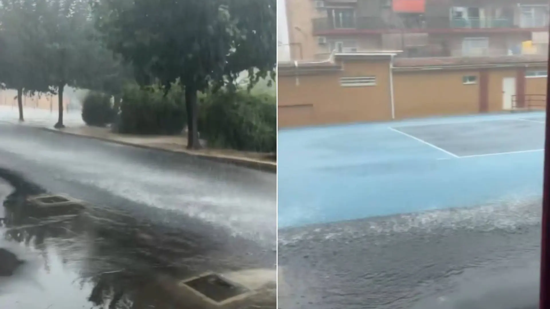 Una espectacular tromba de agua deja 97 l/m2 en solo una hora en Alzira